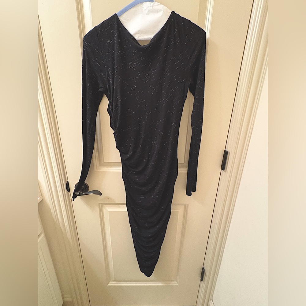 Bailey 44 Black Long Sleeve Bodycon Ruched Dress
